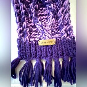 NWT Screamer hand knit scarf, purple passion